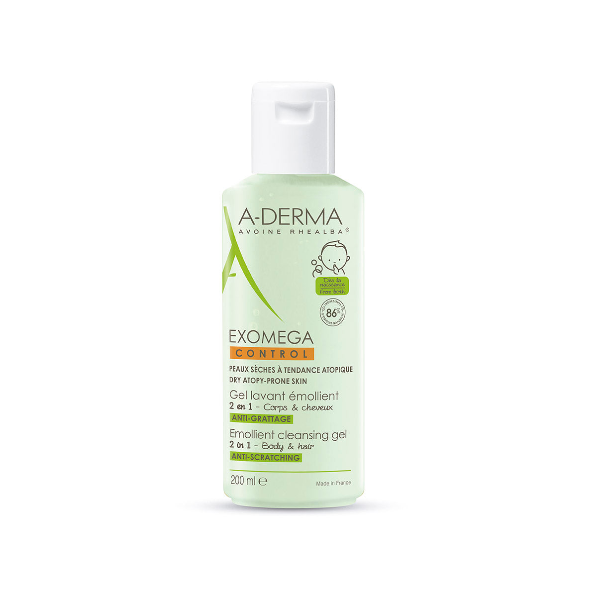 A-DERMA EXOMEGA CONTROL GEL DE BEBÉ 200 ML | The Glow Shop