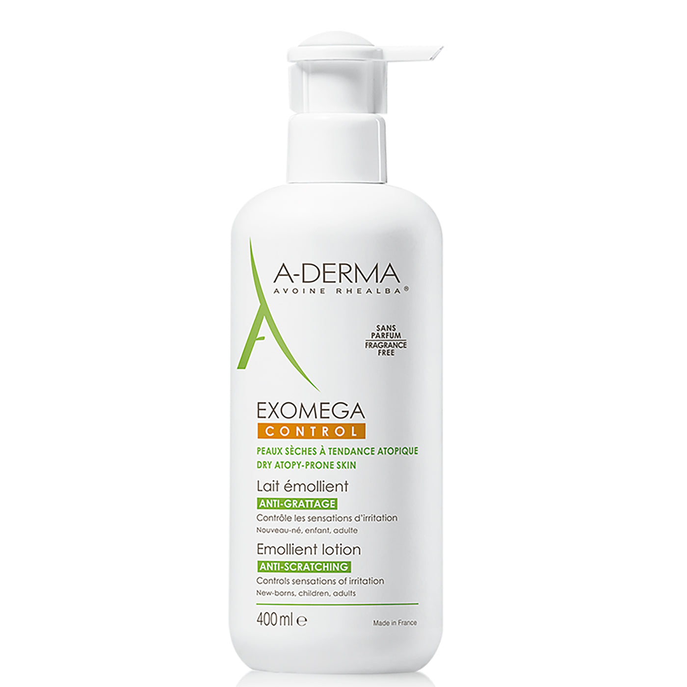 A-DERMA EXOMEGA CONTROL LECHE EMOLIENTE 400 ML | The Glow Shop