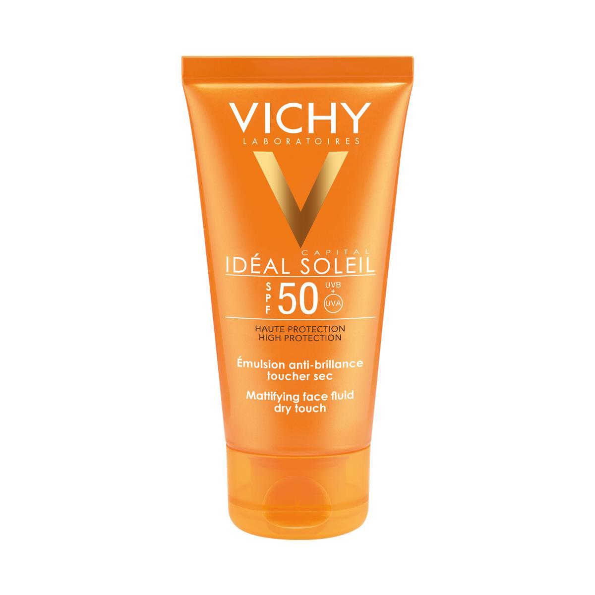 VICHY IDEAL SOLEIL TOQUE SECO ANTI-BRILLO EMULSIÓN FPS50+ 50 ML | The Glow Shop