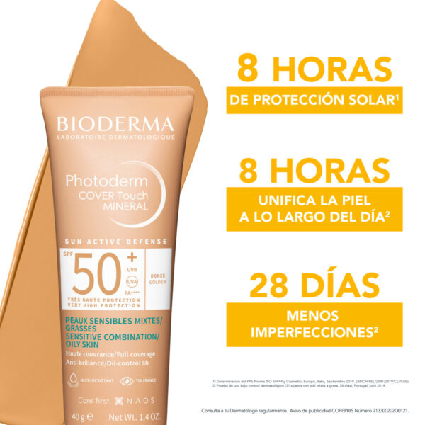 Bioderma Photoderm Cover Touch Spf50+ Tono Dorado 40 Ml - Image 2
