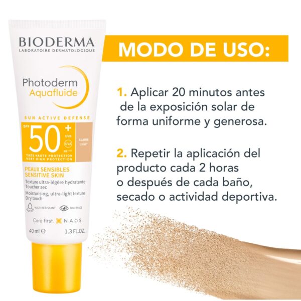 Bioderma Photoderm Max Aquafluido Tono Claro Spf50+ 40 Ml - Image 3