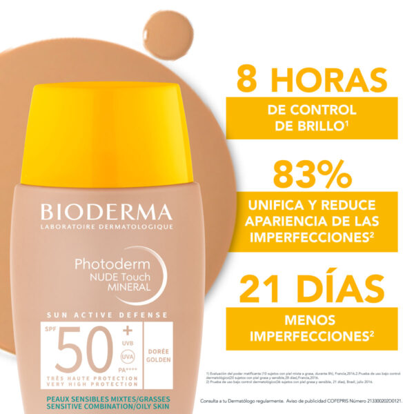 Bioderma Photoderm Nude Touch Spf50+ Tono Dorado 40 Ml - Image 2