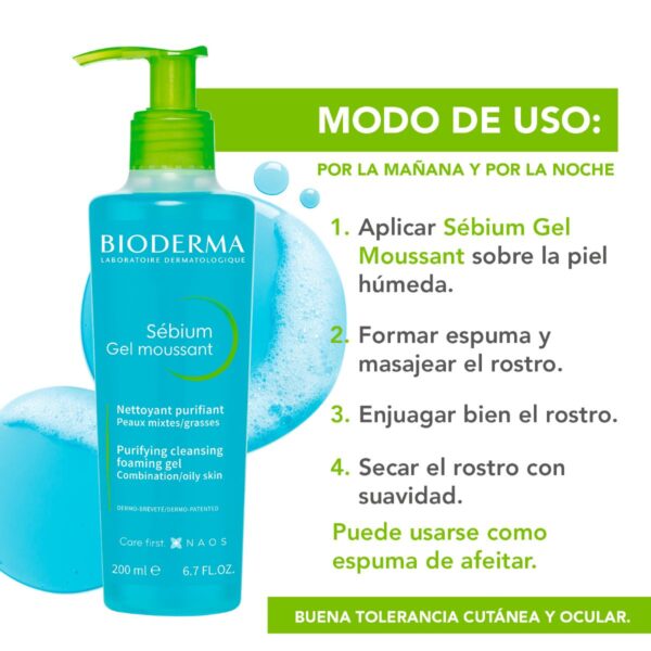 Bioderma Sébium Gel Moussant 200 Ml Pump - Image 3