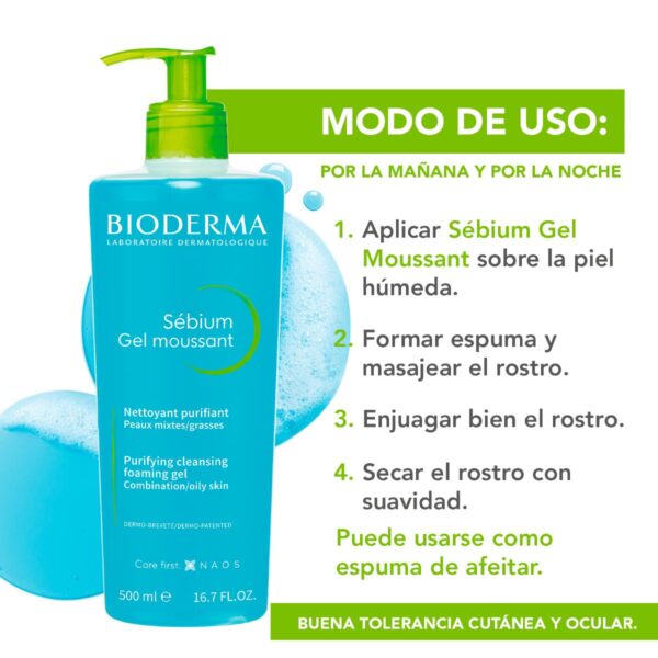 Bioderma Sébium Gel Moussant 500 Ml - Image 3