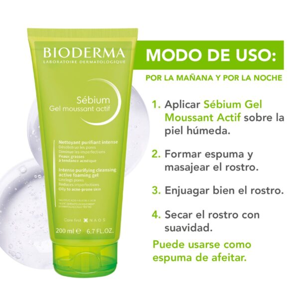 Bioderma Sébium Gel Moussant Actif 200Ml - Image 3