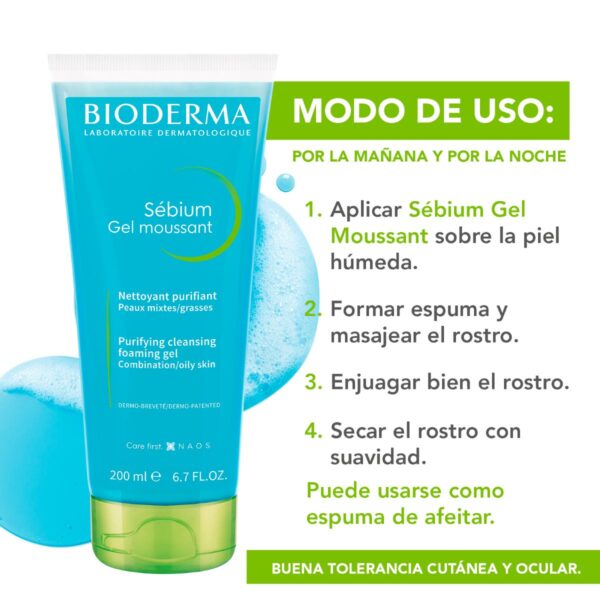 Bioderma Sébium Gel Moussant Tubo 200 Ml - Image 3