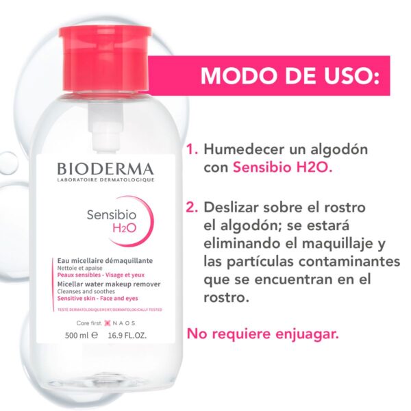 Bioderma Sensibio H2o 500 Ml Bomba Inversa - Image 3