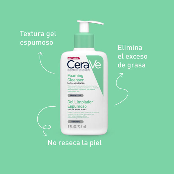Cerave Gel Limpiador Espumoso 8Oz / 236Ml - Image 2