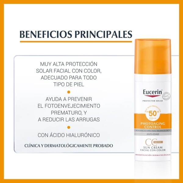 Eucerin Sun Face Tinted Creme Spf50+ Medium 50Ml - Image 2