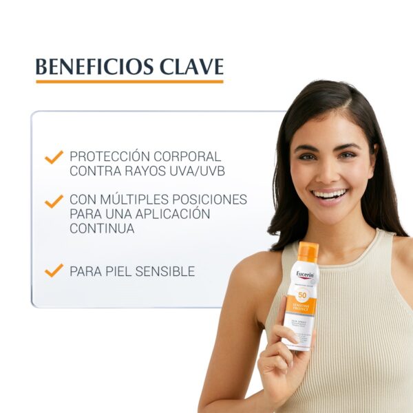 Eucerin Sun Spray Toque Seco Spf 50 Transparente 200Ml - Image 3