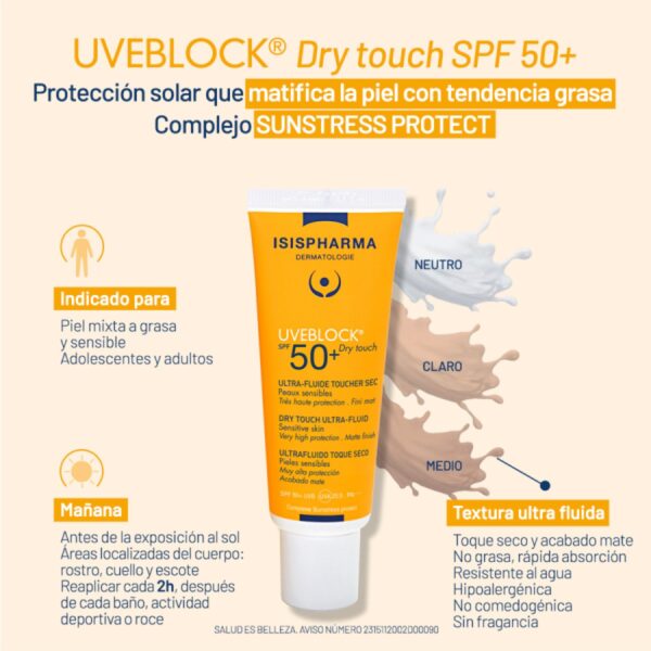 Uveblock Fps 50+ Toque Seco Claro 41Ml - Image 2
