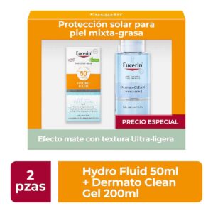 Eucerin Sun Face Hydro Fluid Fps50+ 50Ml + Dermatoclean Gel 200Ml Precio Especial