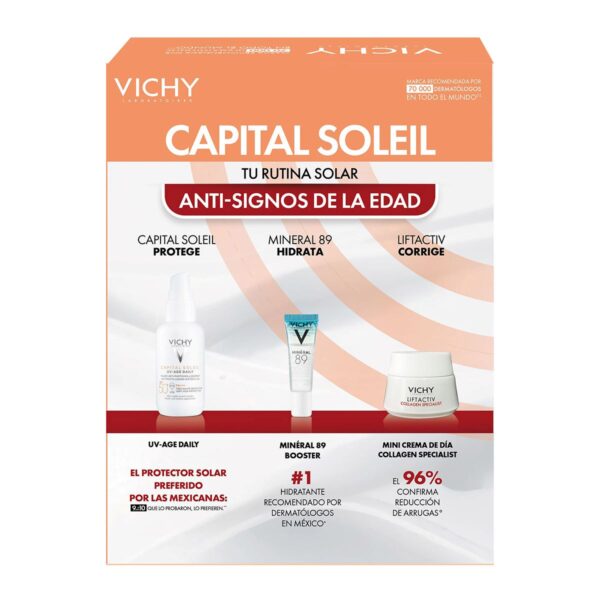 Kit Protector Solar Uv Age+ Mineral 89 Booster + Mini Crema De Dia Collagen - Image 2